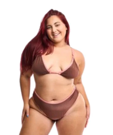 Top Clavel choco y rosa