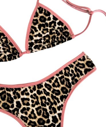 Bikini clavel print/rosa